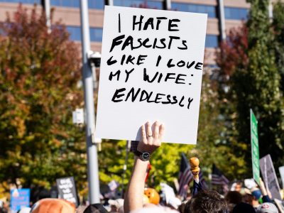 I Hate Fascists Like I Love My Wife Protest Sign