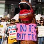 Thousands protest in Downtown Minneapolis on Saturday October 18, 2025 as part of nationwide “No Kings!” protest.