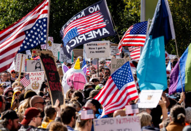 A Inflatable Unicorn seen at No Kings protest in Minneapolis.

Thousands protest in Downtown Minneapolis on Saturday October 18, 2025 as part of nationwide “No Kings!” protest.
