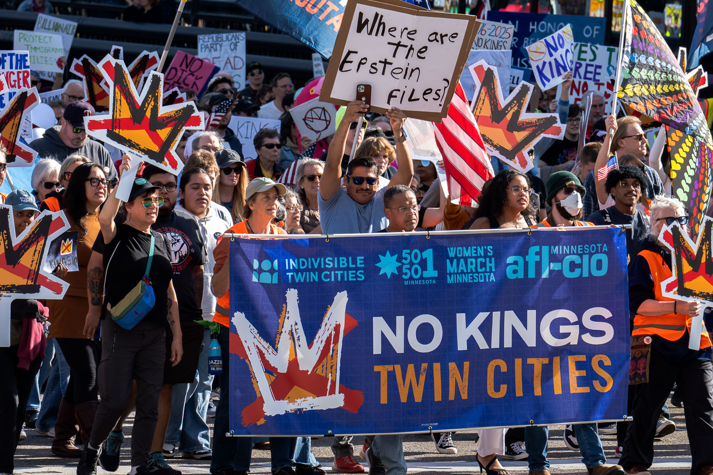 Keith Ellison marches at No Kings Minneapolis