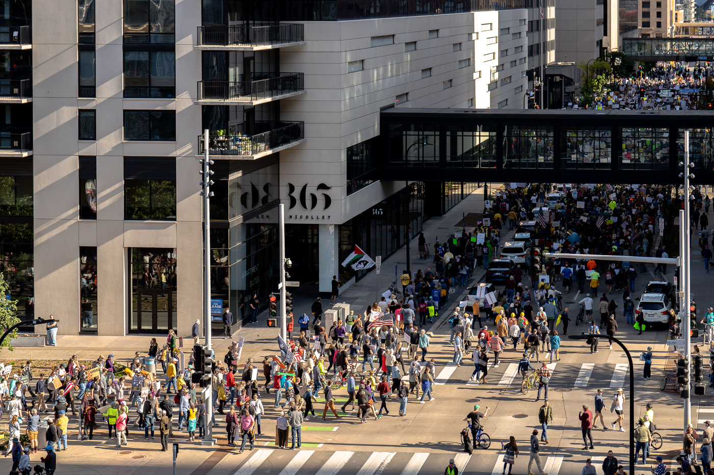 No Kings protesters march through Downtown Minneapolis