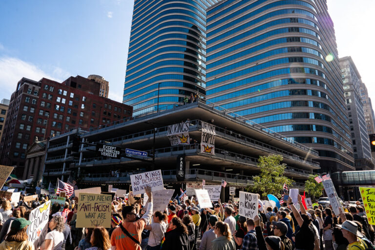 No Kings We The People in Minneapolis 1 Thousands protest in Downtown Minneapolis on Saturday October 18, 2025 as part of nationwide “No Kings!” protest.