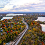 The new rails of the Metro Transit Southwest LRT green line extension. Lake of the Isles, Bde Maka Ska and Cedar Lake.