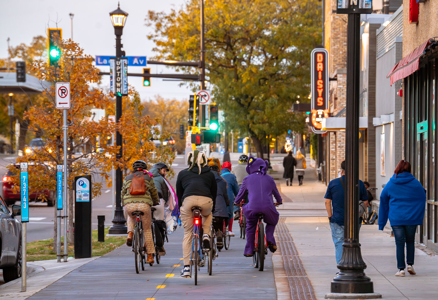 Bikers and Walkers on Hennepin Ave in 2025