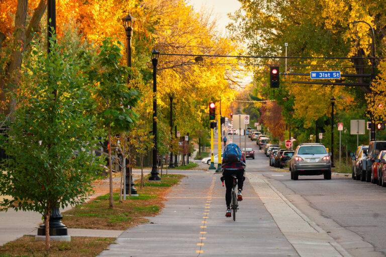 Bryant Avenue Bikeway in Minneapolis 2 Biking on Bryant Avenue bikeway in South Minneapolis in November 2025.