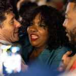Minneapolis Mayor Jacob Frey embraces City Council Member LaTrisha Vetaw during his 2025 election night gathering, where he stopped short of declaring victory but pledged to “stand up against Donald Trump on a national level.” This marks the city’s second mayoral election since the murder of George Floyd in 2020—a reminder of how Minneapolis remains at the center of national conversations on justice, governance, and reform.
