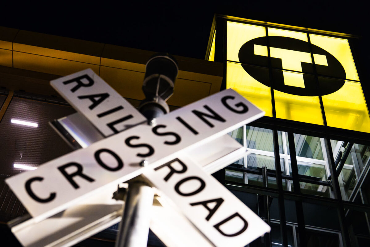 Railroad Crossing at Bassett Creek Valley Station