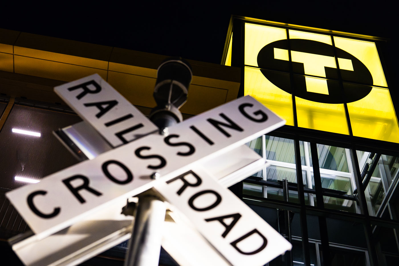 Railroad Crossing at Bassett Creek Valley Station