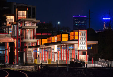 West Lake Street Station is part of the Southwest Light Rail Transit (Green Line Extension), an extension of Meto Transit's Green Line LRT.