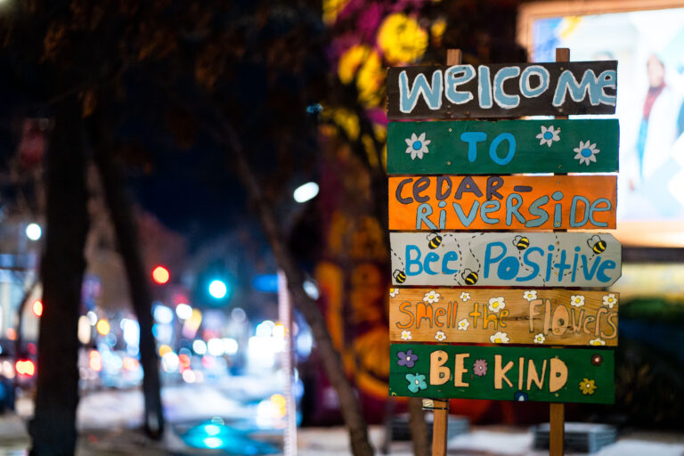 Bee Positive Cedar-Riverside sign 4 Bee Positive Cedar-Riverside sign