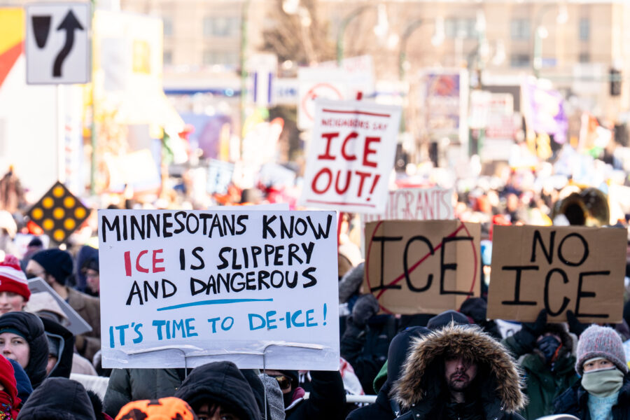 Minneapolis Protest Against ICE in Sub-Zero Temperatures
