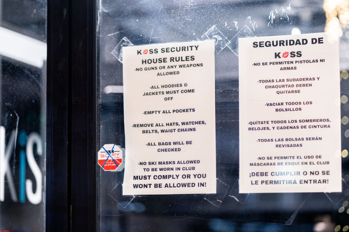 KISS Nightclub Security House Rules