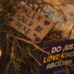 Alex Should Be Here Protest Sign, Minneapolis 3 At the memorial of Alex Pretti who was shot and killed by Border Patrol officers earlier in the day in Minneapolis on January 25, 2026.