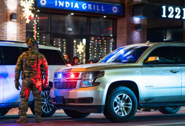 Last night on Lake Street in Minneapolis where i'm told a couple of ICE agents or ICE contractors were eating at an Indian grill when they were recognized and then called for backup feeling uncomfortable. 

BORTAC, the Border Patrol high risk tactical unit showed up - walking around holding up canisters of tear gas in the air as whistles blew and horns honked.