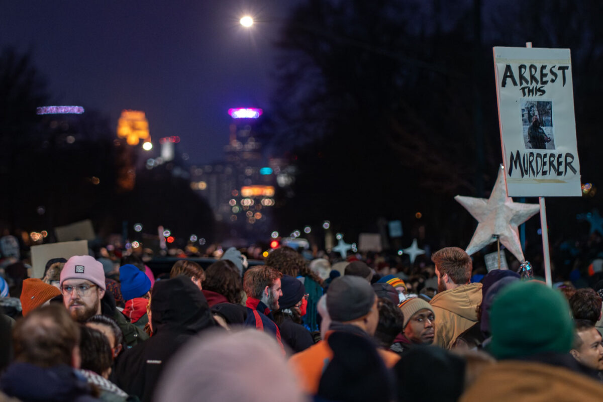 Protesters in Minneapolis following the ICE Agent killing of observer Renee Good on January 7, 2026.