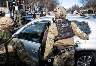 Federal agents ram a man's vehicle and demand identification at Park Avenue and 35th Street in Minneapolis on January 12, 2026. The Latino man says he was let go once they realized he was a US citizen. While doing so, a crowd as well as more officers continued to arrive before releasing tear gas and pepper spraying members of the media and their cameras.

Park and 35th Street is 2 blocks away from where ICE agents shot and killed Renee Good on January 7, 2026.