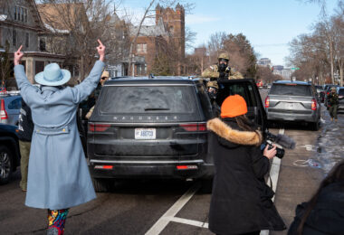Federal agents ram a man's vehicle and demand identification at Park Avenue and 35th Street in Minneapolis on January 12, 2026. The Latino man says he was let go once they realized he was a US citizen. While doing so, a crowd as well as more officers continued to arrive before releasing tear gas and pepper spraying members of the media and their cameras.