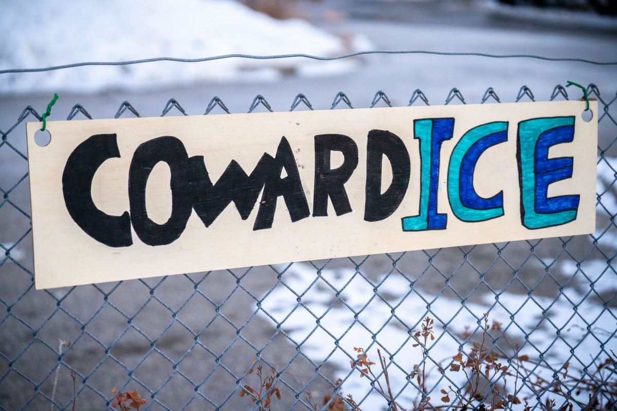 CowardICE Protest Sign in Minneapolis