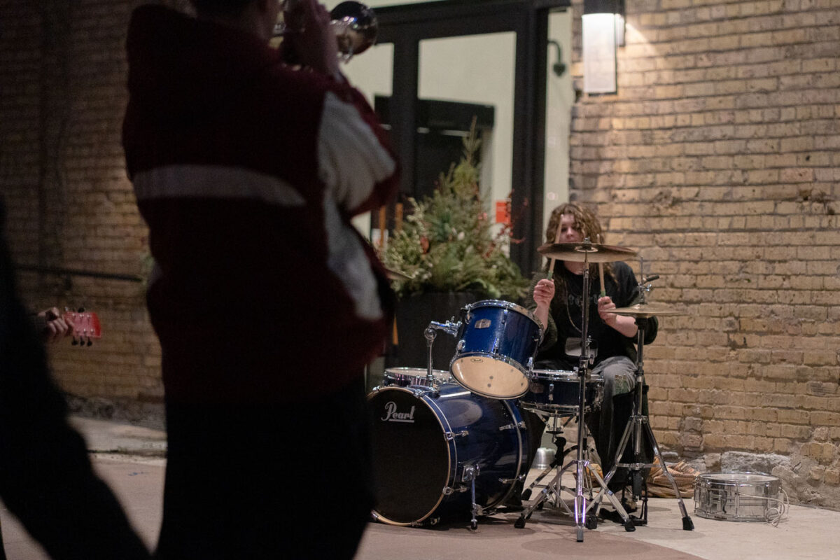Drummer at Anti-ICE Noise Demonstration, Minneapolis