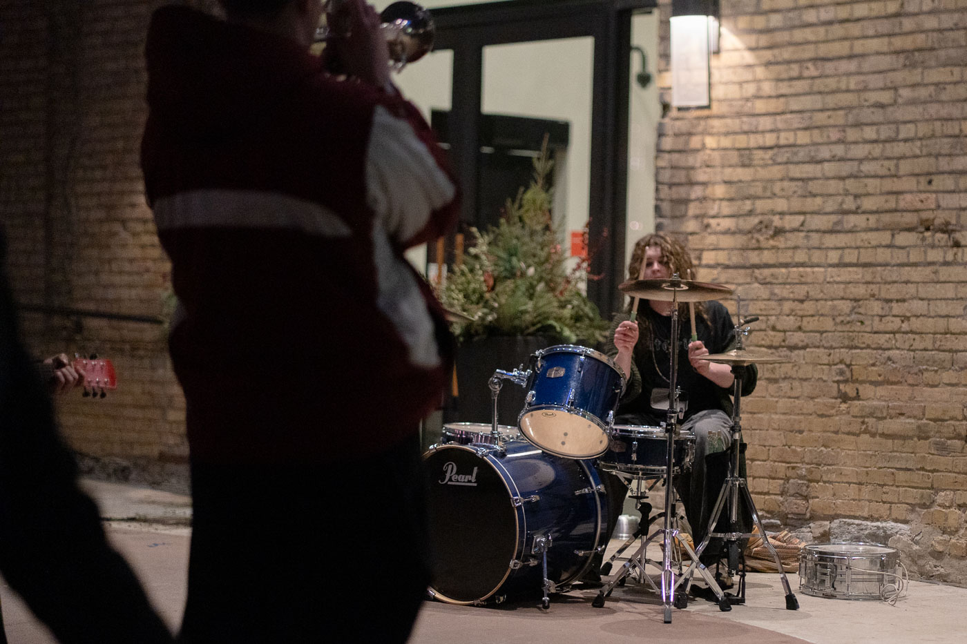 Drummer at Anti-ICE Noise Demonstration, Minneapolis