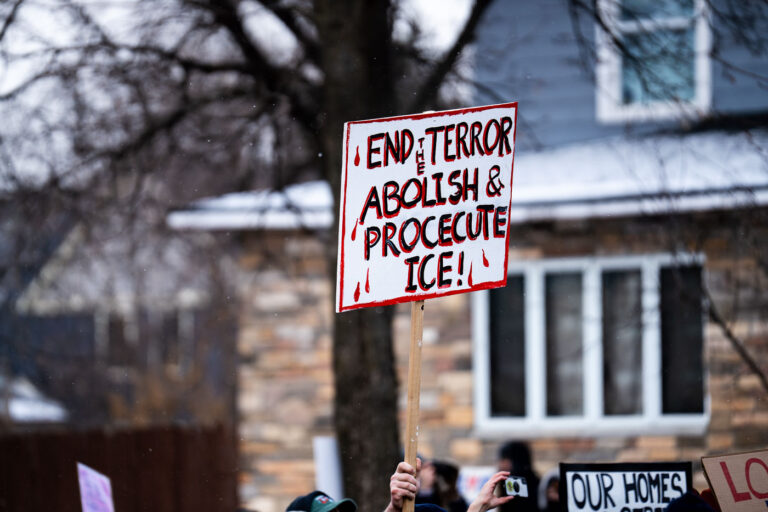 End The Terror Abolish And Prosecute 4 Thousands march through South Minneapolis tonight protesting the actions of the thousands of ICE agents that have descended upon the city in the last month.