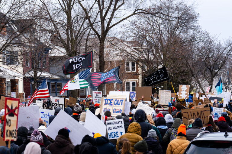Fascists Go Home No ICE In MN, Minneapolis Protest 4 Thousands march through South Minneapolis tonight protesting the actions of the thousands of ICE agents that have descended upon the city in the last month.