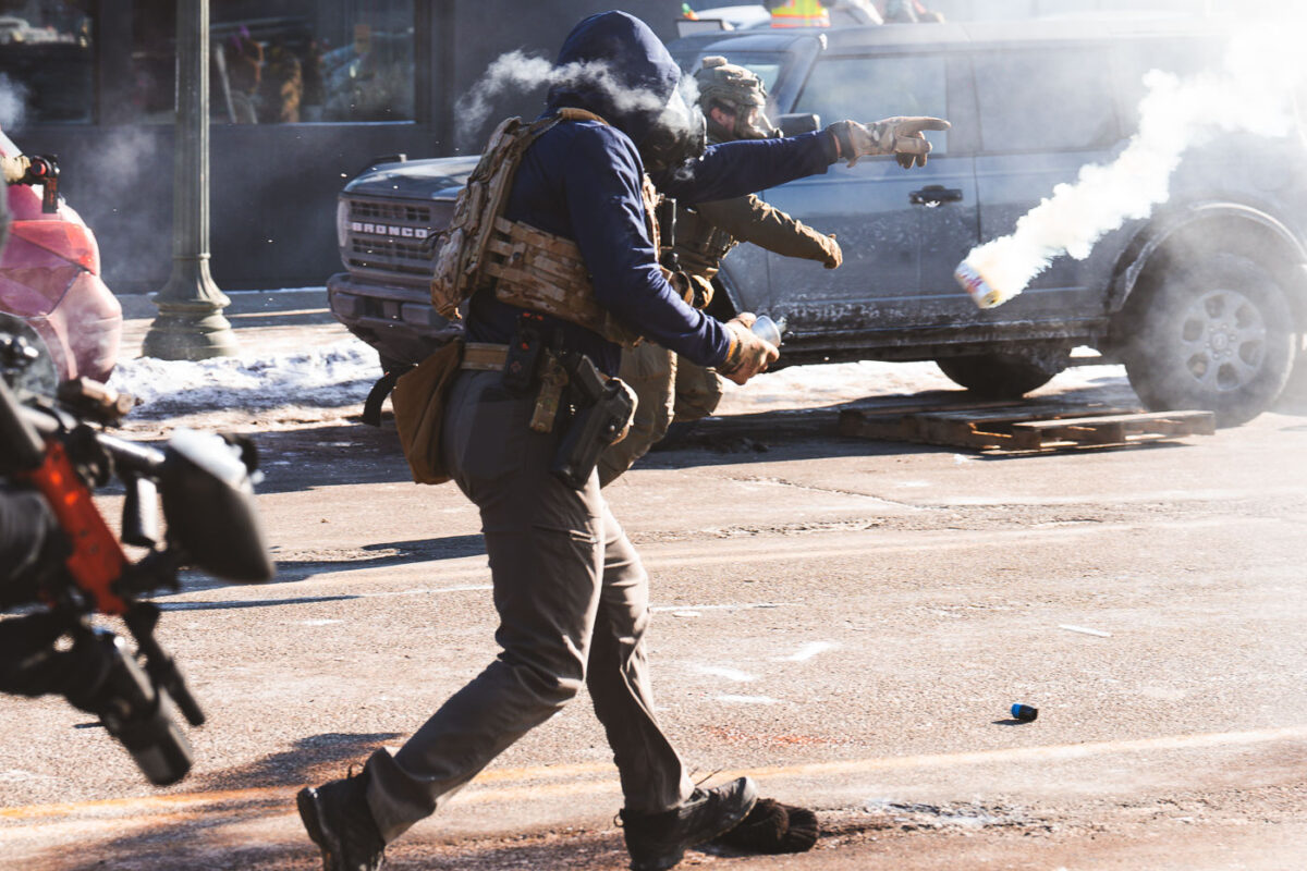 ICE and Border Patrol agents on Nicollet Avenue on January 24, 2026. This follows the shooting death of Minneapolis resident Alex Pretti. Pretti is the second person killed and third person shot by federal agents in Minneapolis this month.