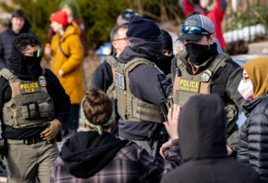 Federal agents ram a man's vehicle and demand identification at Park Avenue and 35th Street in Minneapolis on January 12, 2026. The Latino man says he was let go once they realized he was a US citizen. While doing so, a crowd as well as more officers continued to arrive before releasing tear gas and pepper spraying members of the media and their cameras.

Park and 35th Street is 2 blocks away from where ICE agents shot and killed Renee Good on January 7, 2026.