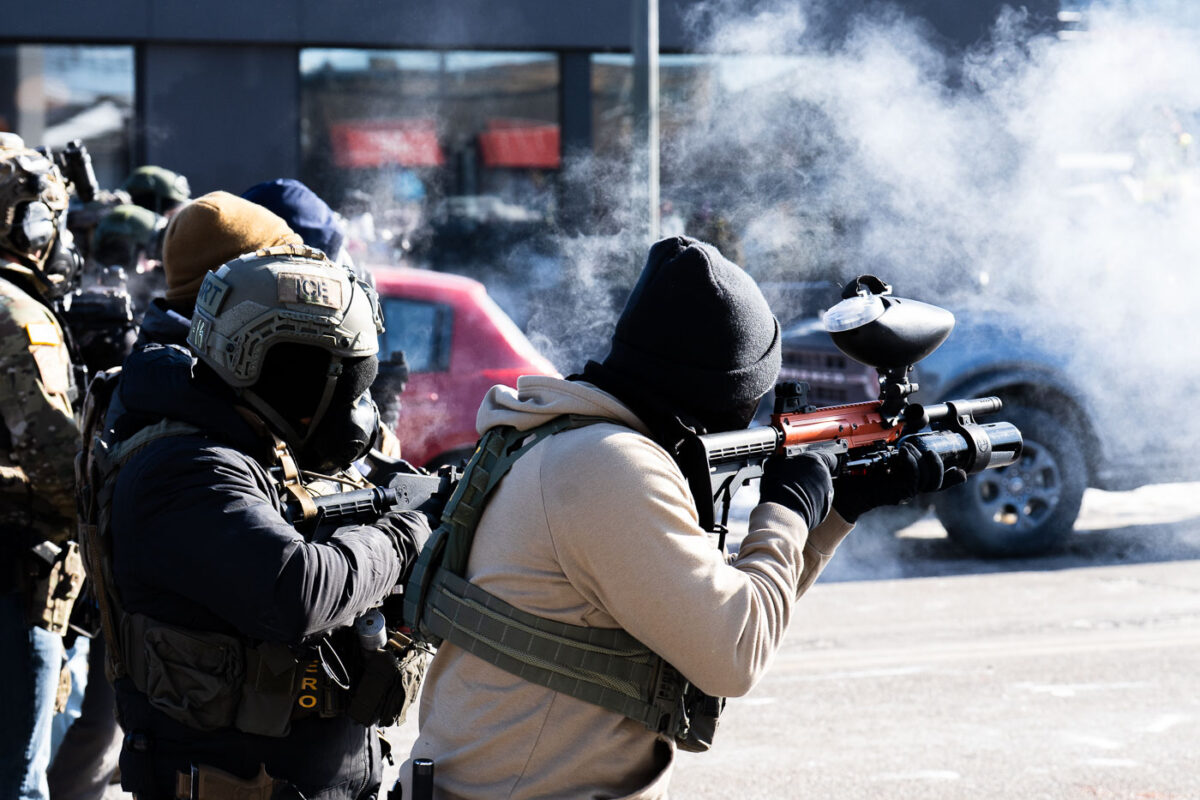 ICE and Border Patrol agents on Nicollet Avenue on January 24, 2026. This follows the shooting death of Minneapolis resident Alex Pretti. Pretti is the second person killed and third person shot by federal agents in Minneapolis this month.