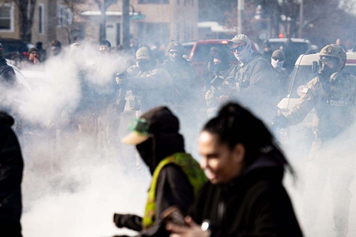 Federal agents ram a man's vehicle and demand identification at Park Avenue and 35th Street in Minneapolis on January 12, 2026. The Latino man says he was let go once they realized he was a US citizen. While doing so, a crowd as well as more officers continued to arrive before releasing tear gas and pepper spraying members of the media and their cameras.Park and 35th Street is 2 blocks away from where ICE agents shot and killed Renee Good on January 7, 2026.