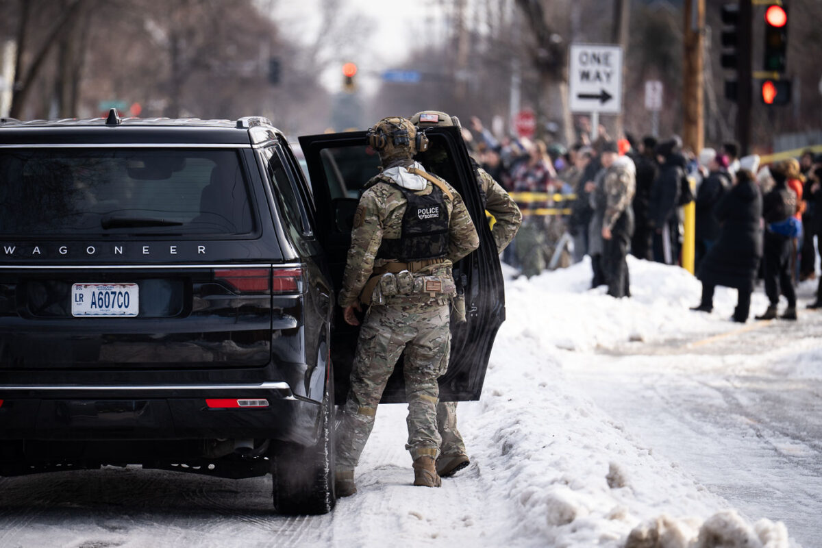 Portland Avenue and 34th Street in South Minneapolis where City of Minneapolis officials have confirmed an ICE agent shot and killed an observer.A neighbor who saw what happened told local MPR news: "She was trying to turn around, and the ICE agent was in front of her car, and he pulled out a gun and put it right in — like, his midriff was on her bumper — and he reached across the hood of the car and shot her in the face like three, four times,”