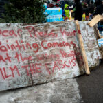 Film The Fascists, Minneapolis 1 Street barricades on Portland Avenue where Renee Good was killed by an ICE agent the day before. "Dear Press, You're pointing cameras at the wrong people. Film the fascists"
