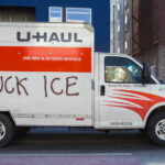 FUCK ICE Uhaul Truck, Minneapolis 1 A UHAUL moving truck with "FUCK ICE" written on the side. Seen in Uptown Minneapolis on January 28, 2026.