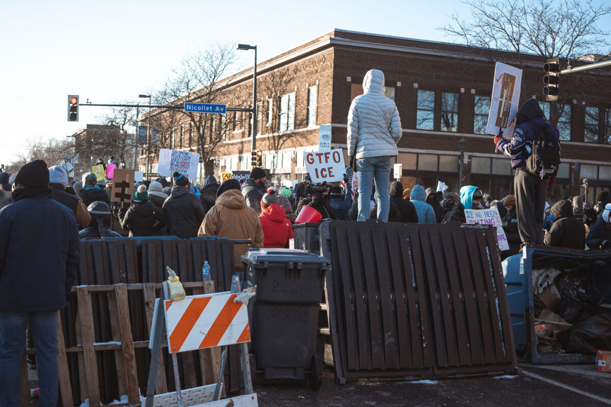 Tonight on Nicollet Avenue where Alex Pretti was killed by Border Patrol officers this morning. This is the second person killed and third person shot by federal agents in Minneapolis this month.