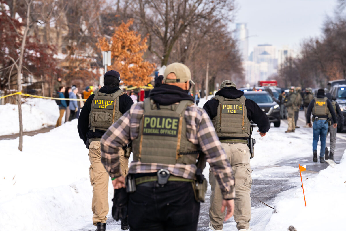 ICE Agents walking down Portland after Renee Good Killing
