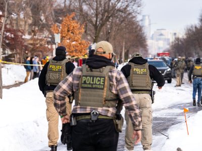 ICE Agents walking down Portland after Renee Good Killing