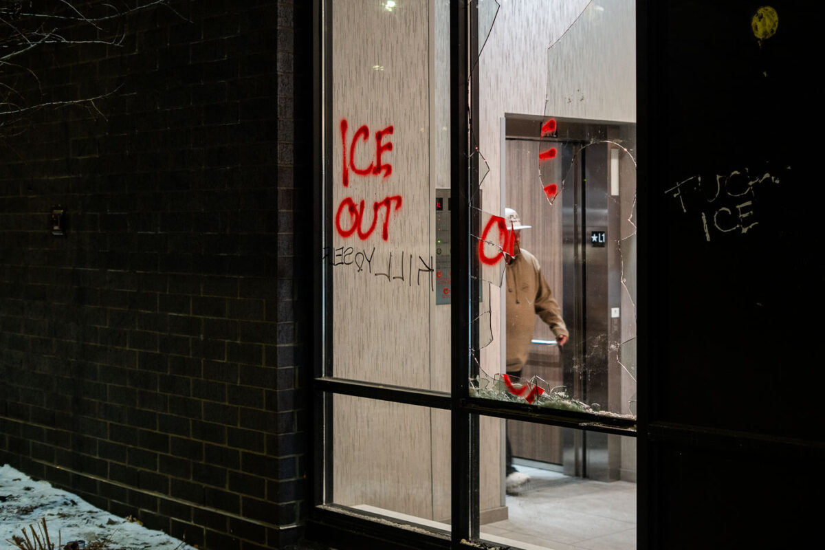 Protesters held a “noise demonstration” outside the Home2 Suites Hilton in Minneapolis last night, a hotel it’s believed that ICE agents stay at. These demonstrations have been common in the last month at various hotels around the metro area. The Minnesota Department of Public Safety posted on X “While they collaboratively worked to encircle the group for arrests because the demonstration was not peaceful, federal agents arrived without communication and deployed chemical irritants, clearing the group. The State Patrol and DNR are no longer on scene.”