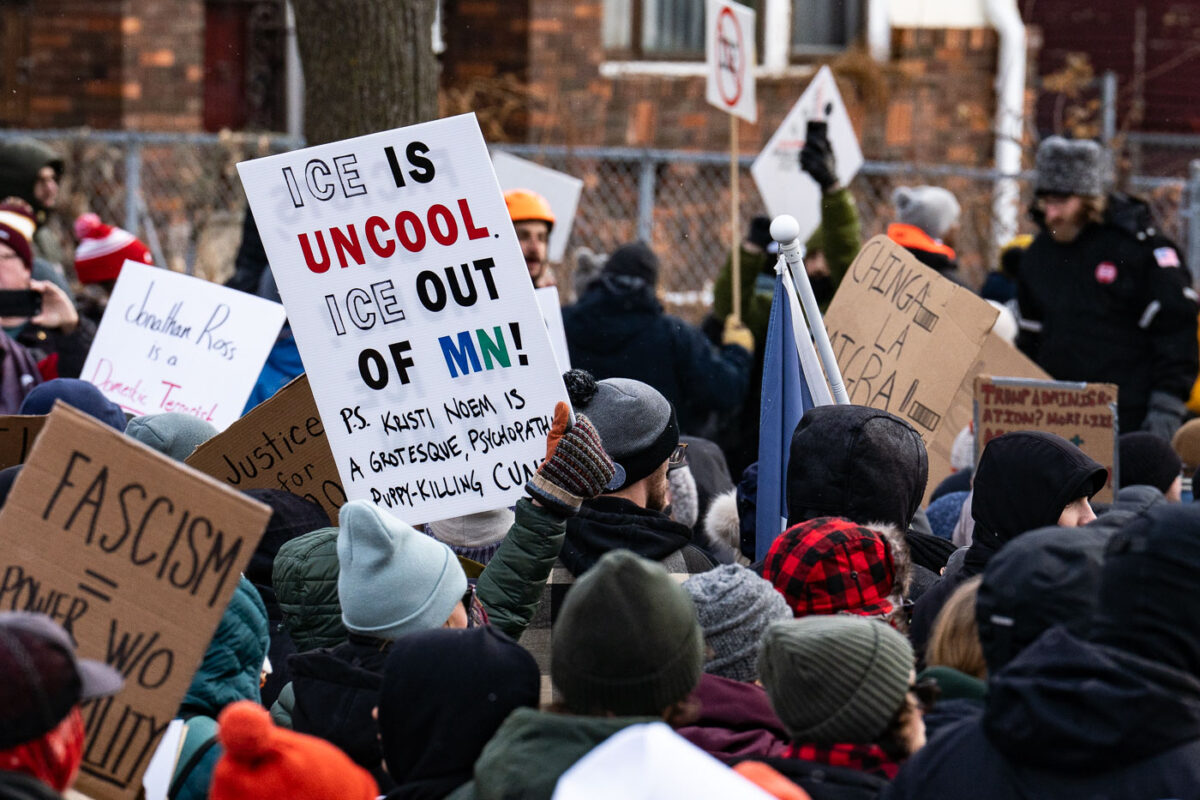 Thousands march through South Minneapolis tonight protesting the actions of the thousands of ICE agents that have descended upon the city in the last month.