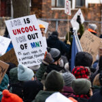 ICE IS UNCOOL ICE OUT OF MN 4 Thousands march through South Minneapolis tonight protesting the actions of the thousands of ICE agents that have descended upon the city in the last month.