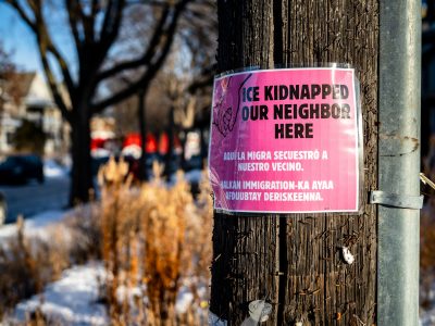 Minneapolis Flyer: ICE Kidnapped Our Neighbor Here