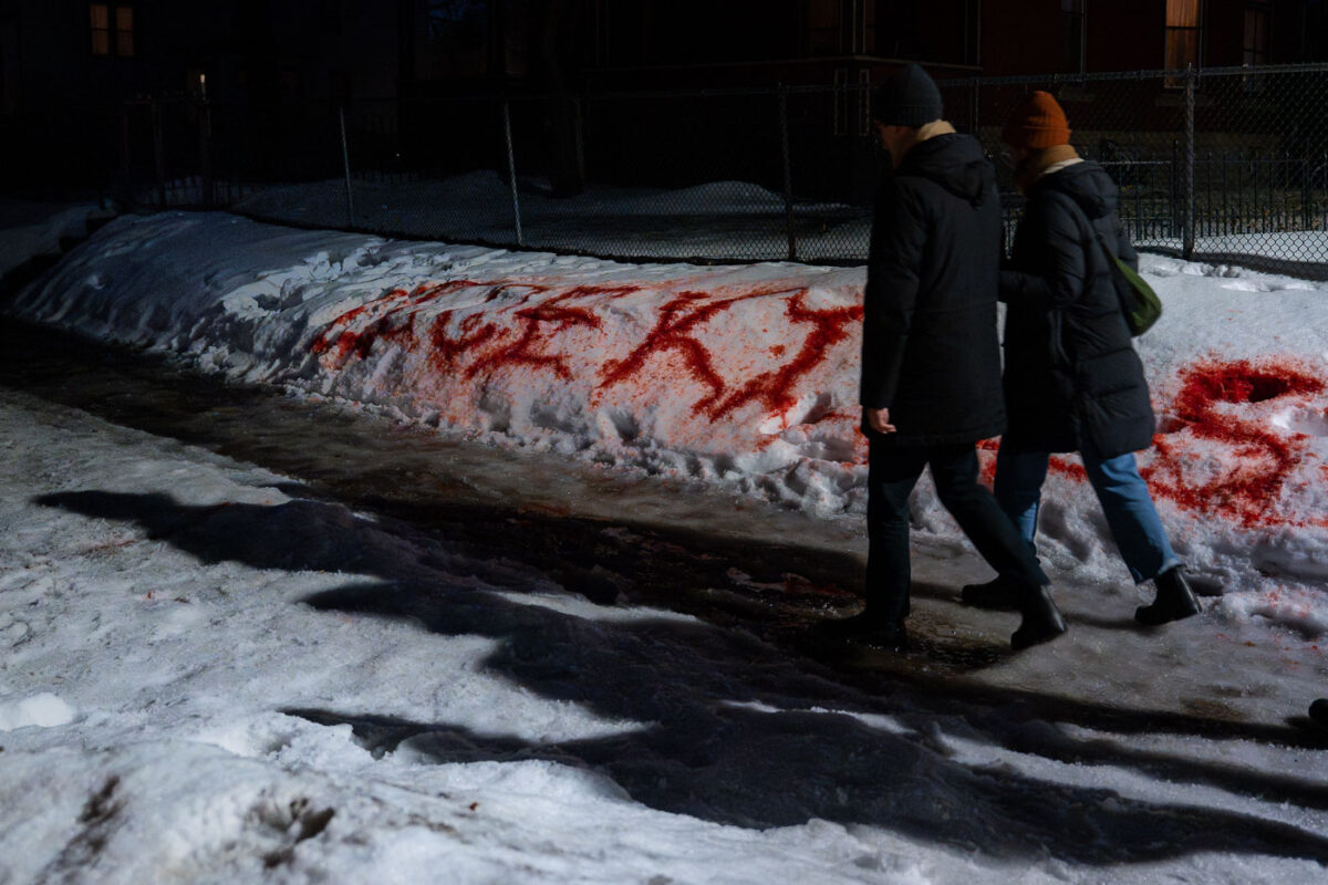 ICE KILLS Graffiti in Minneapolis Snow