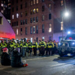 ICE Noise Demo Unlawful Assembly, Minneapolis 3 Minnesota Conservation Officers, Minnesota State Patrol, Hennepin County Sheriff and Minneapolis Police pushing out hundreds of protesters after declaring an unlawful assembly. Protesters had been holding a noise demo at a downtown hotel they believe ICE agents are staying at.