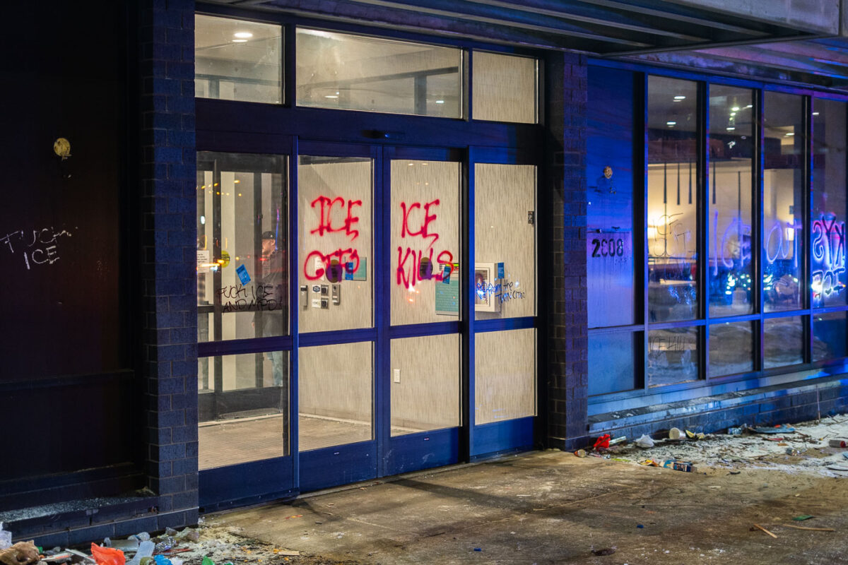 Protesters held a “noise demonstration” outside the Home2 Suites Hilton in Minneapolis last night, a hotel it’s believed that ICE agents stay at. These demonstrations have been common in the last month at various hotels around the metro area. The Minnesota Department of Public Safety posted on X “While they collaboratively worked to encircle the group for arrests because the demonstration was not peaceful, federal agents arrived without communication and deployed chemical irritants, clearing the group. The State Patrol and DNR are no longer on scene.”