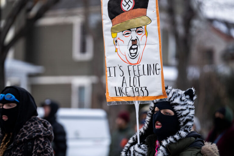 It's Feeling A Lot Like 1933 Protest Sign Minneapolis 1 Thousands march through South Minneapolis tonight protesting the actions of the thousands of ICE agents that have descended upon the city in the last month.