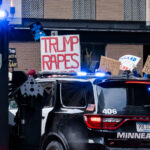 Jake Lang chased out of Downtown Minneapolis 3 The scene outside the Minneapolis hotel Jake Lang was chased in and out of by counter protesters who chased him out of downtown.Minneapolis police showed up to clear the streets before moving on a short time later. Protesters continued marching on.