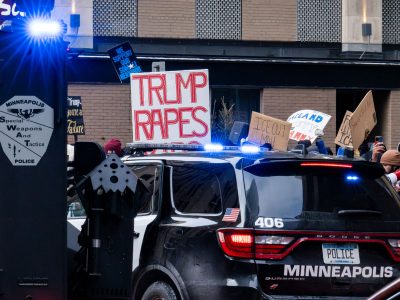 Minneapolis Protest: "Trump Rapes" Sign, ICE Out MN!