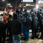 Live Streamers at protest in Maple Grove, Minnesota 3 Streamers with their bullet proof vests and self sticks flock to a suburban town for content. Shown here filming 1 person being arrested for not dispersing at a noise demonstration.Maple Grove, Minnesota January 26, 2026