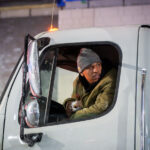 Semi Truck at Noise Demonstration, Minnesota 4 A semi truck at a noise demonstration outside a suburban Minneapolis hotel on January 29, 2026. Protesters believe the hotel is where Greg Bovino and Border Patrol is staying.