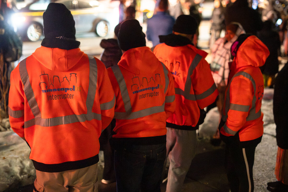 MinneapolUS Violence Interrupters at the scene of the violent killing of Renee Good tonight.