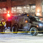 Minnesota State Patrol Snowy ICE Protest, Minneapolis 2 State officers made about 15-20 arrests in downtown Minneapolis following a "noise demo" at what protesters believe is a hotel ICE agents are staying at.